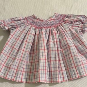 T.B.B.C. Pink & Lavender Smocked Plaid Baby Top